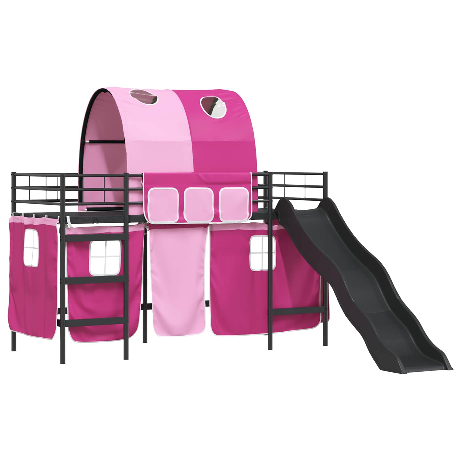 Lit mezzanine pour enfants Noir et rose 75 x 190 cm Métал - XIOS