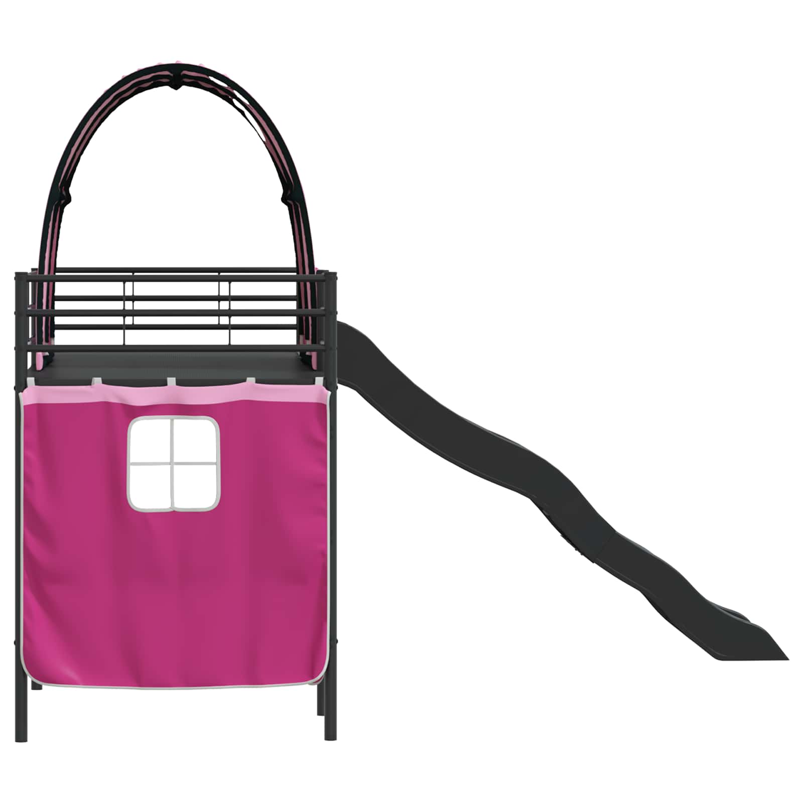 Lit mezzanine pour enfants Noir et rose 75 x 190 cm Métал - XIOS