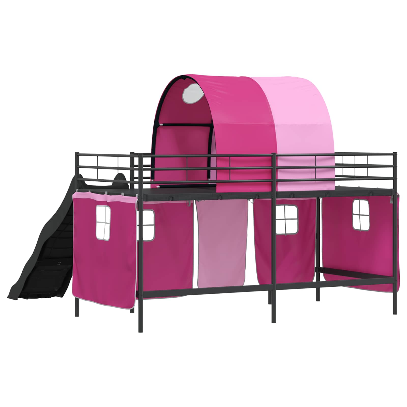 Lit mezzanine pour enfants Noir et rose 80 x 200 cm Métал - XIOS