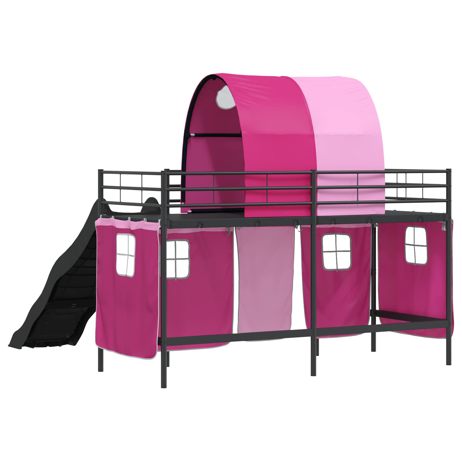 Lit mezzanine pour enfants Noir et rose 100 x 190 cm Métал - XIOS