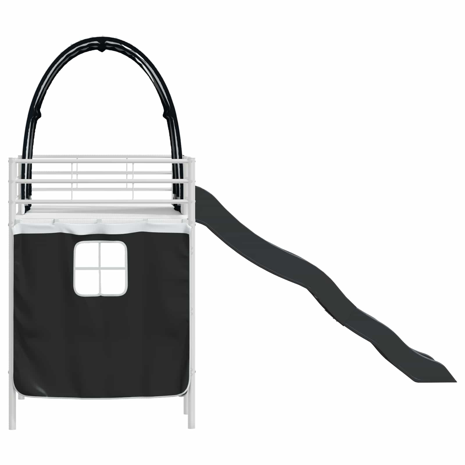 Lit mezzanine pour enfants Blanc et Noir 75 x 190 cm Métал - XIOS