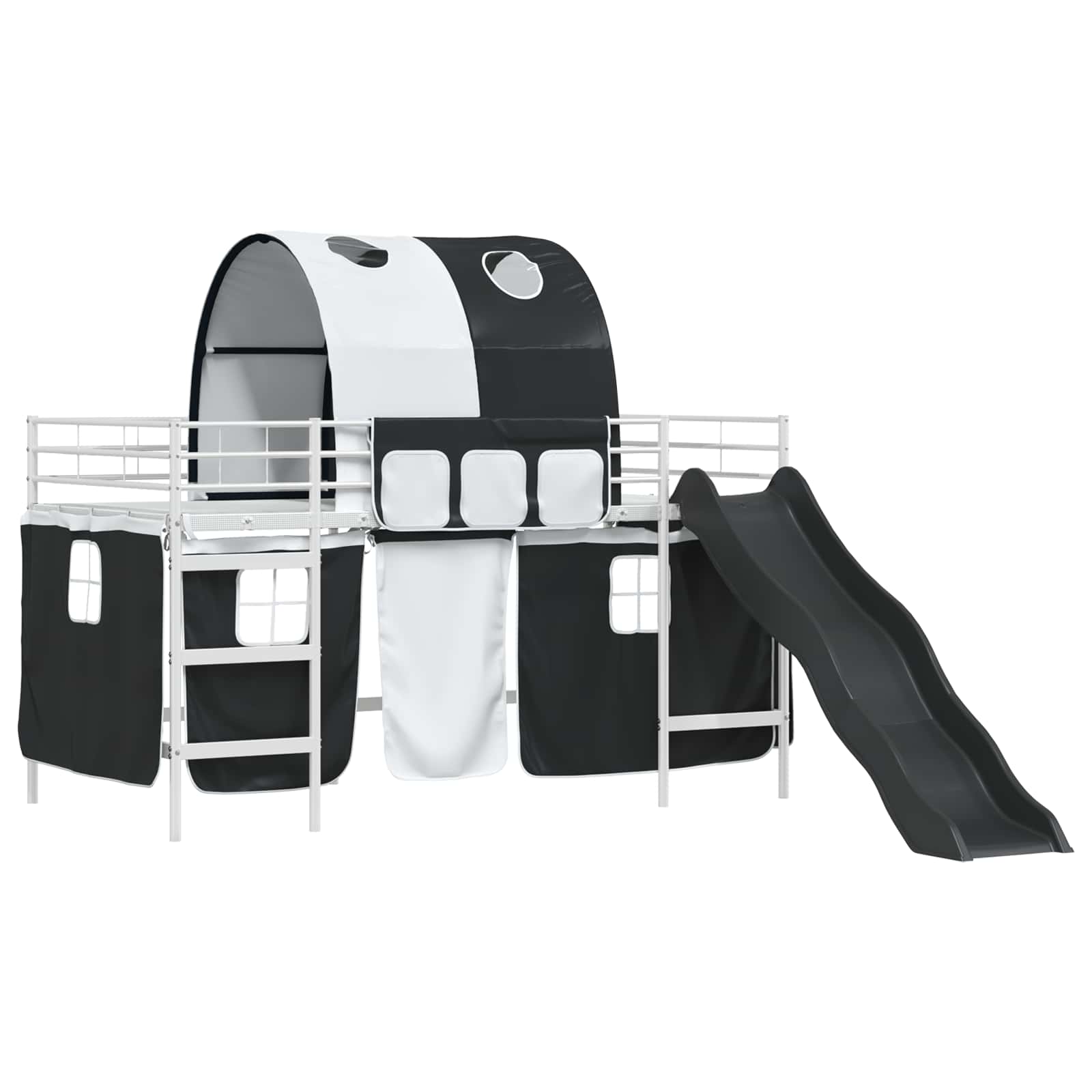 Lit mezzanine pour enfants Blanc et Noir 100 x 200 cm Métал - XIOS