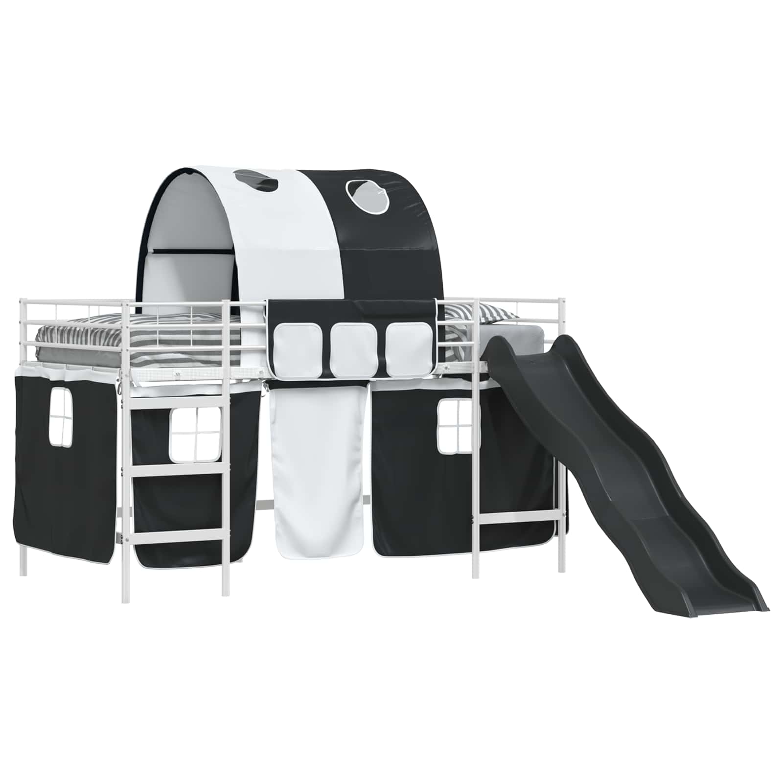Lit mezzanine pour enfants Blanc et Noir 107 x 200 cm Métал - XIOS