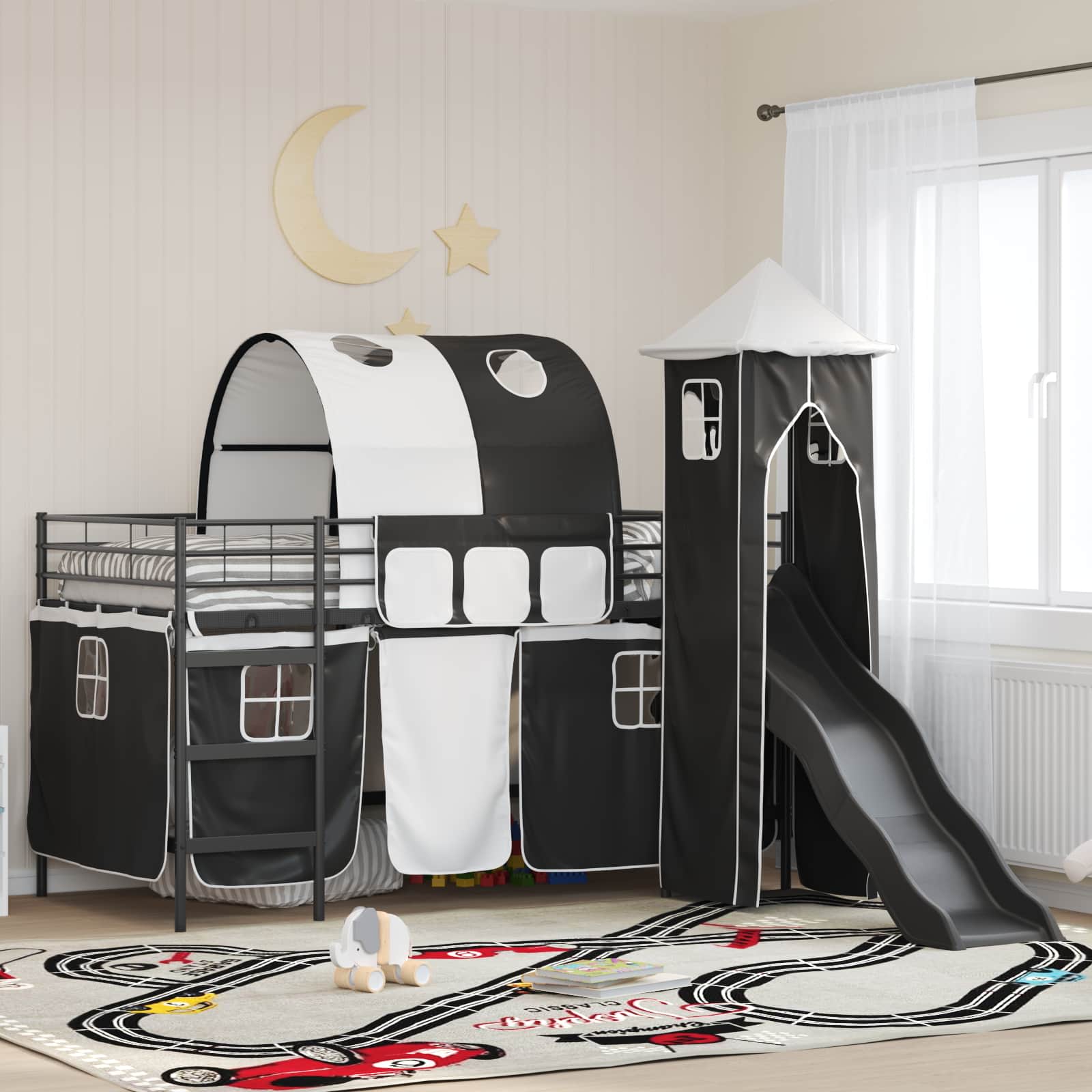 Lit mezzanine pour enfants Noir 80 x 200 cm Métал - XIOS
