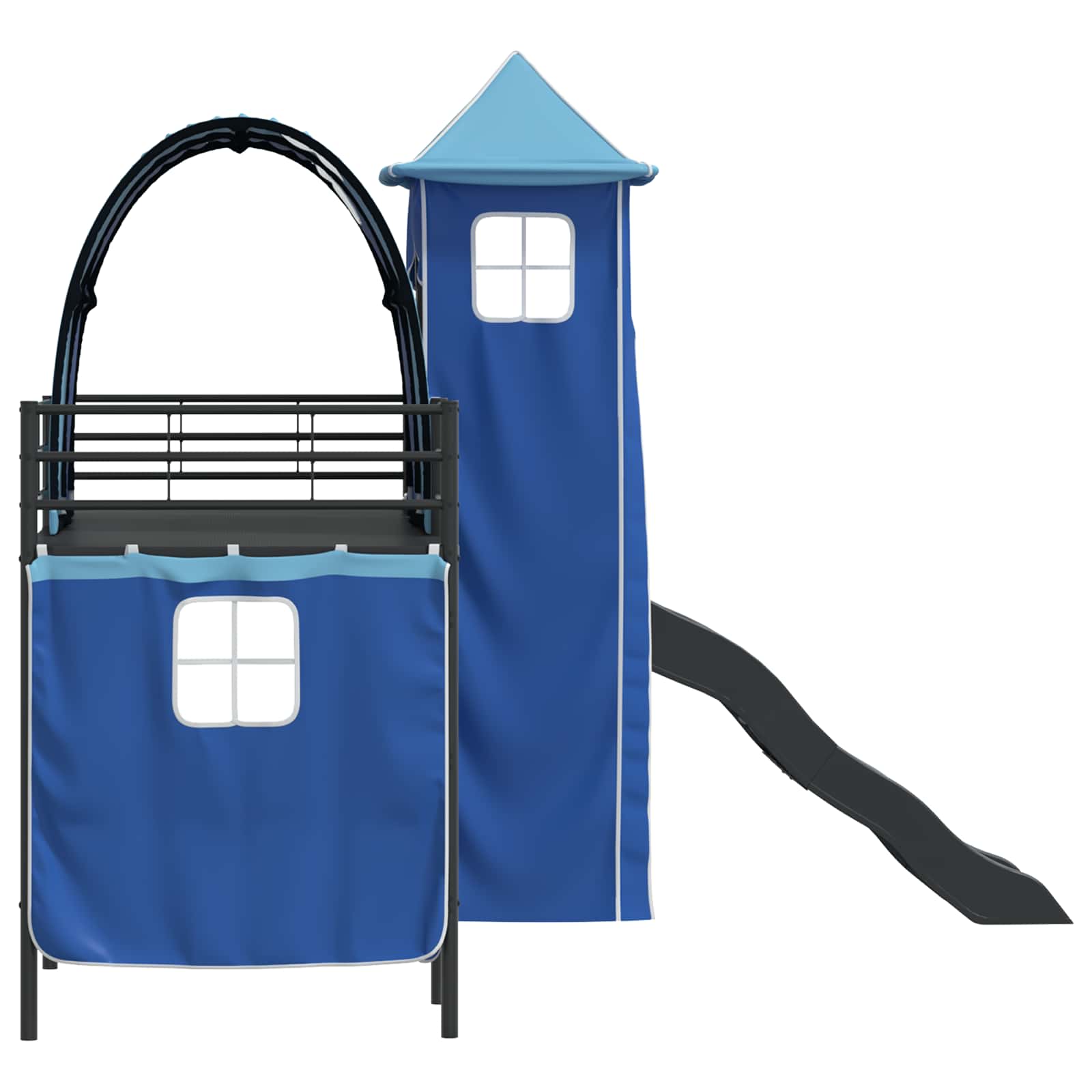 Lit mezzanine pour enfants Noir et Bleu 75 x 190 cm Métал - XIOS