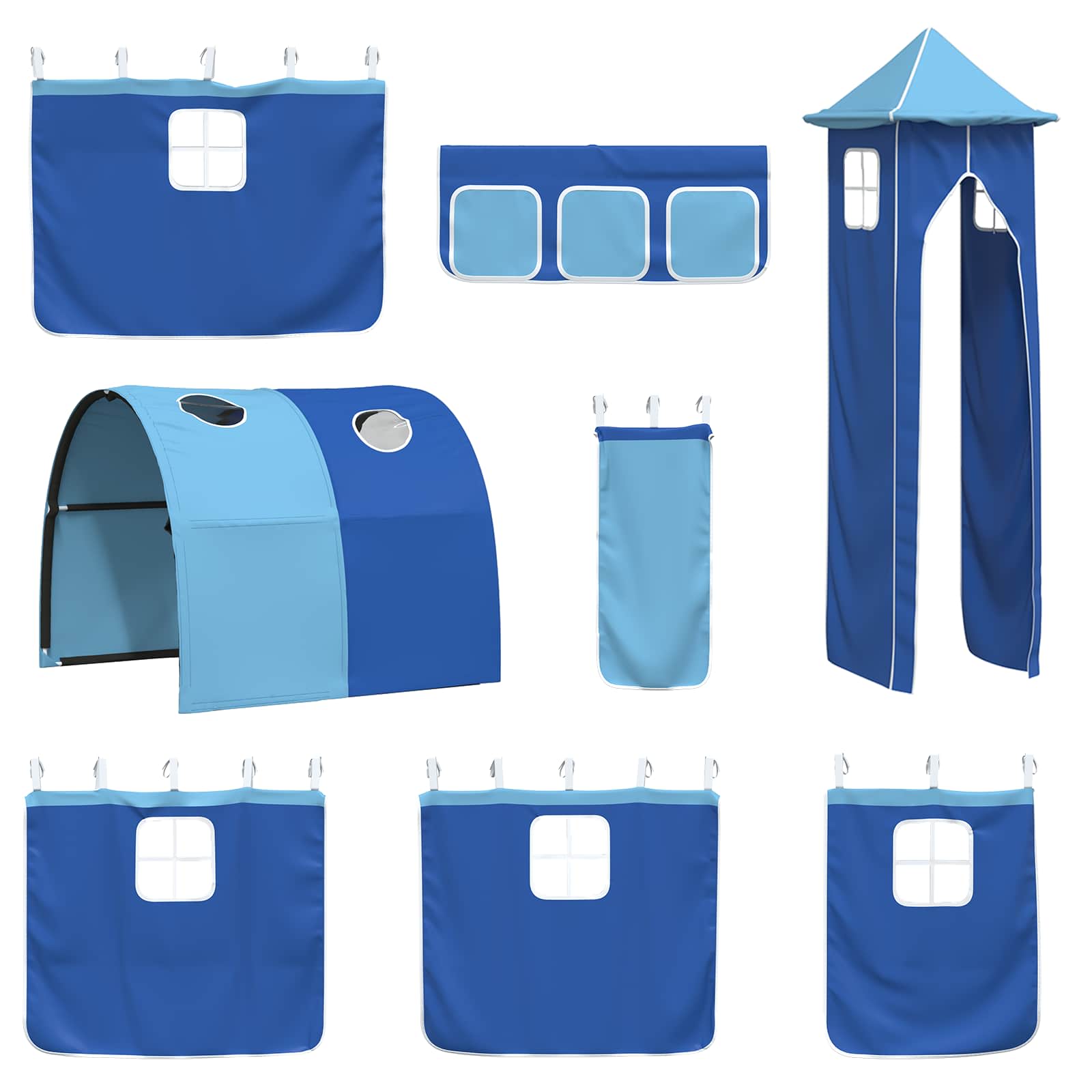 Lit mezzanine pour enfants Noir et Bleu 90 x 190 cm Métал - XIOS