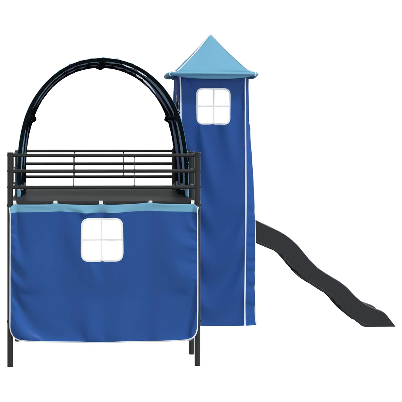 Lit mezzanine pour enfants Noir et Bleu 100 x 200 cm Métал - XIOS