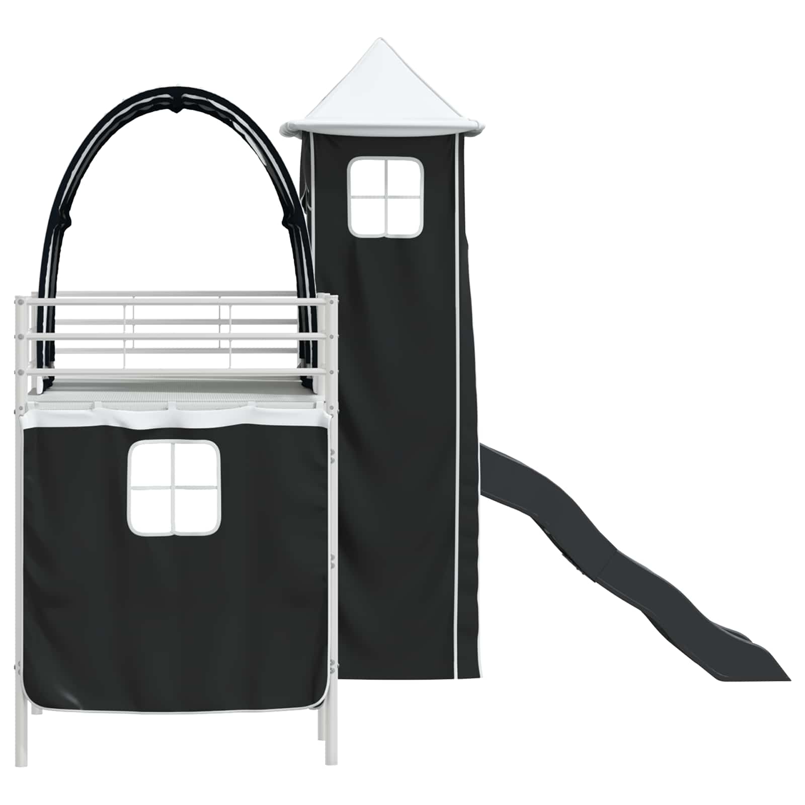 Lit mezzanine pour enfants Blanc et Noir 75 x 190 cm Métал - XIOS