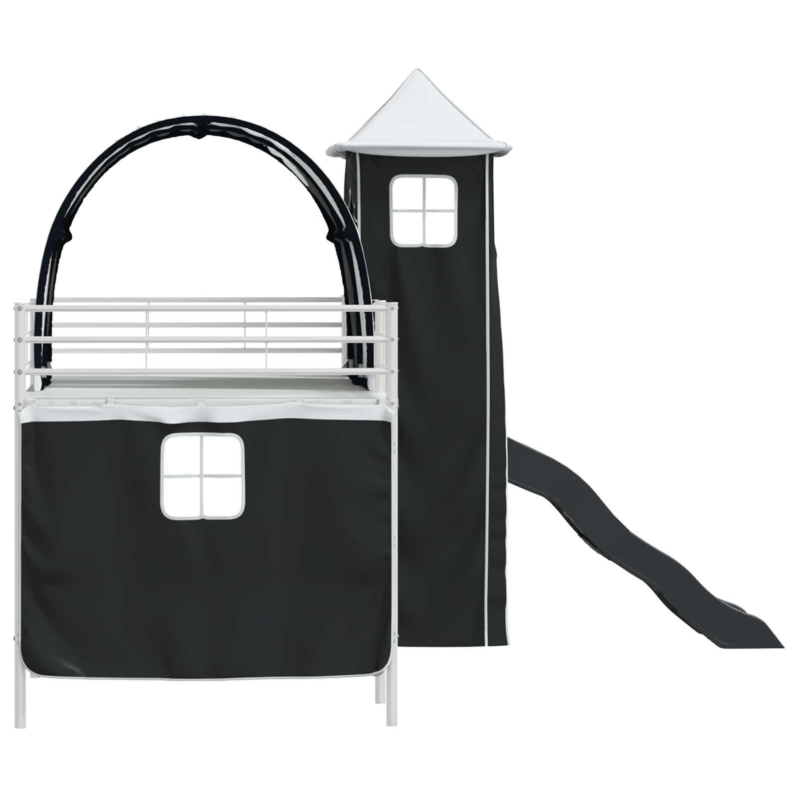 Lit mezzanine pour enfants Blanc et Noir 80 x 200 cm Métал - XIOS
