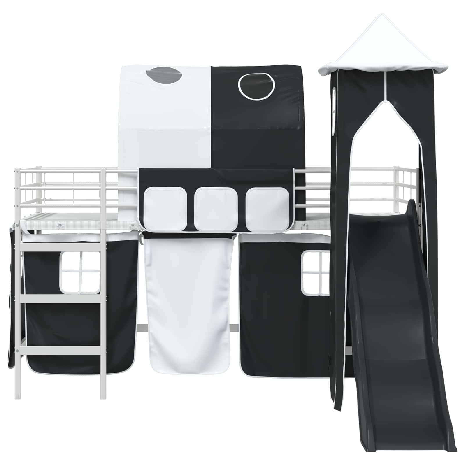 Lit mezzanine pour enfants Blanc et Noir 90 x 200 cm Métал - XIOS