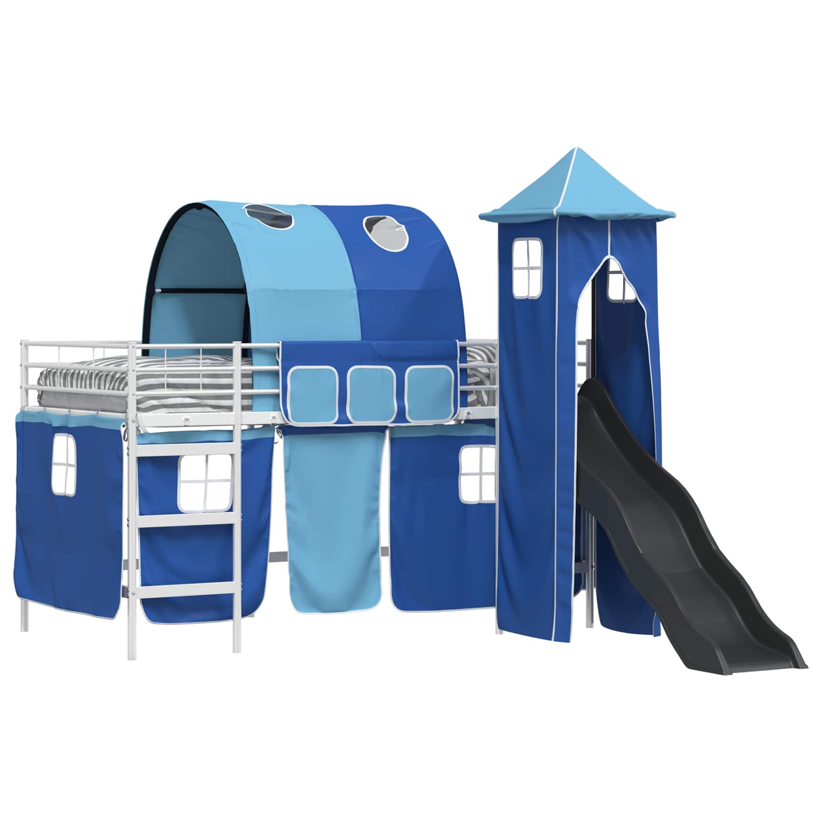 Lit mezzanine pour enfants Blanc et Bleu 80 x 200 cm Métал - XIOS