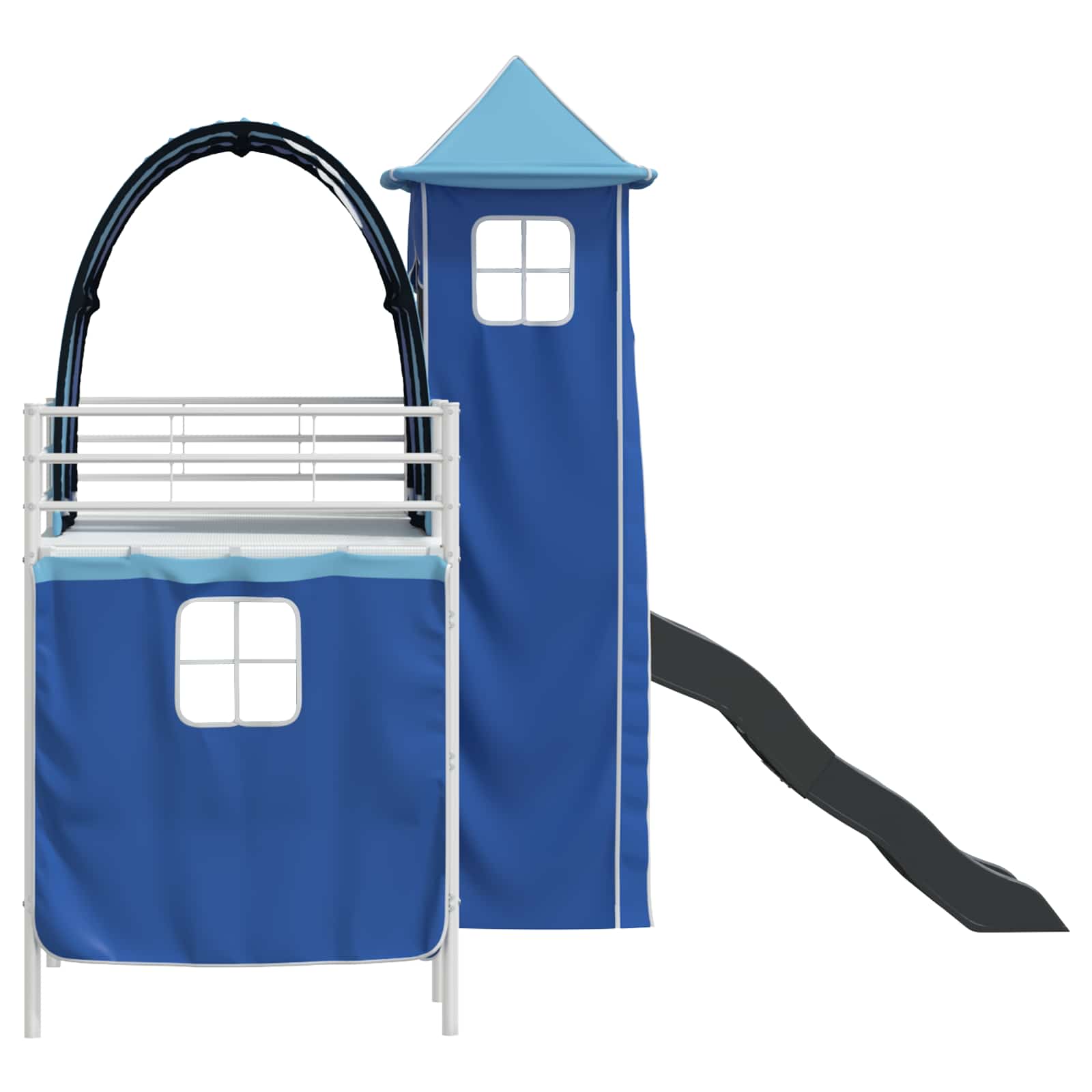 Lit mezzanine pour enfants Blanc et Bleu 100 x 190 cm Métал - XIOS