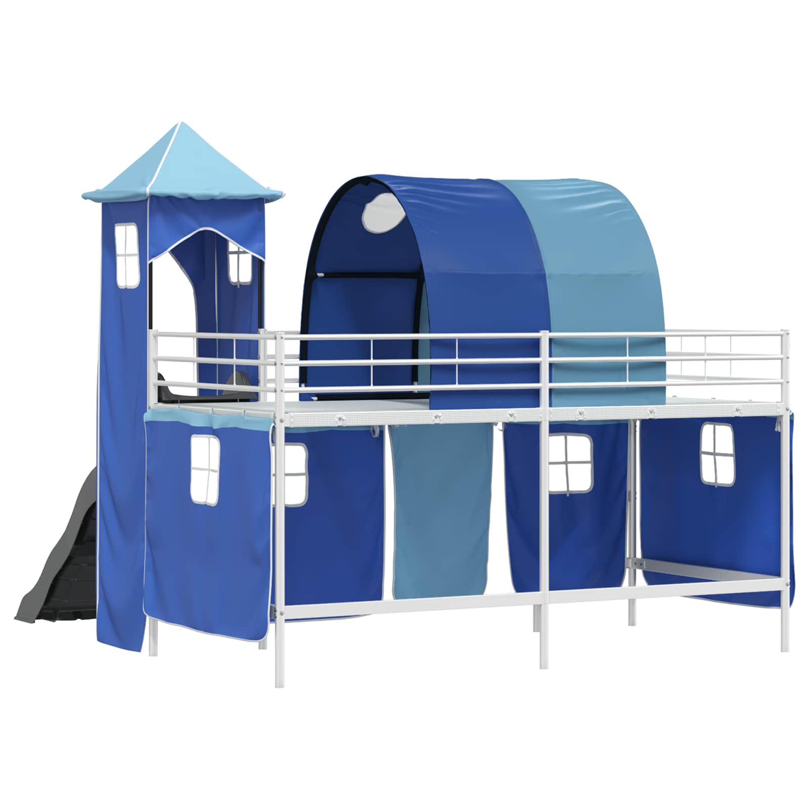 Lit mezzanine pour enfants Blanc et Bleu 100 x 200 cm Métал - XIOS