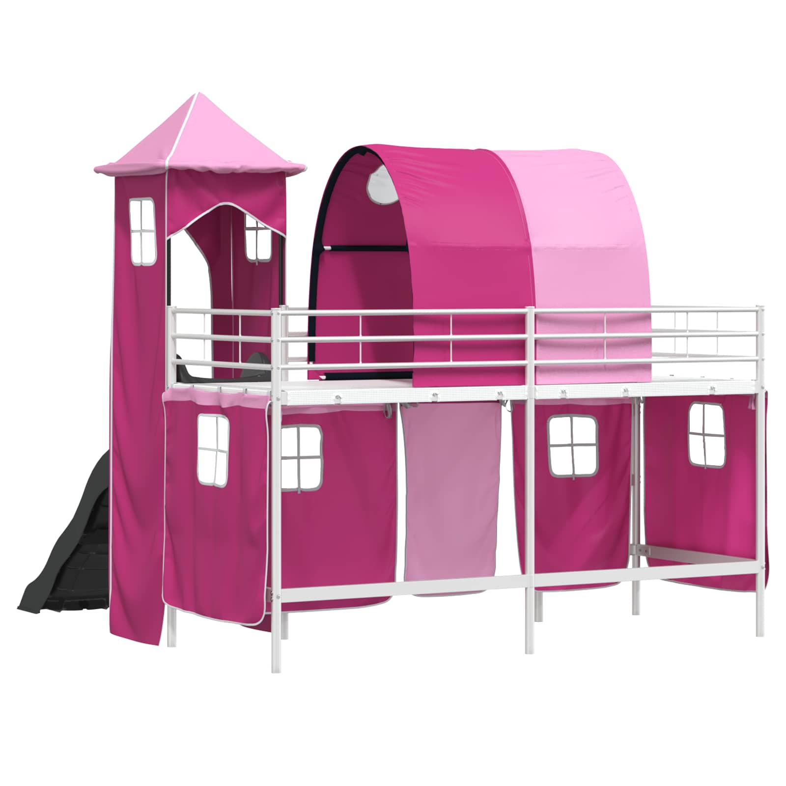 Lit mezzanine pour enfants Blanc et rose 75 x 190 cm Métал - XIOS
