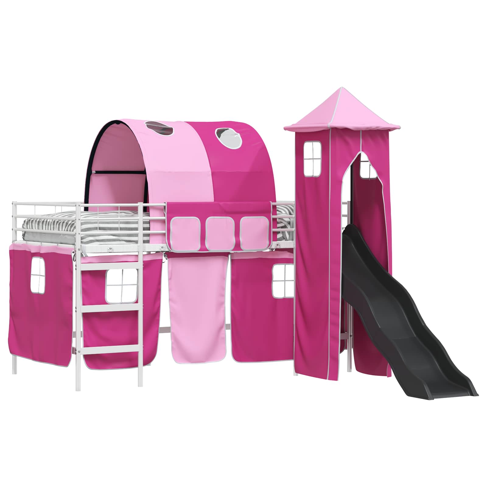 Lit mezzanine pour enfants Blanc et rose 80 x 200 cm Métал - XIOS