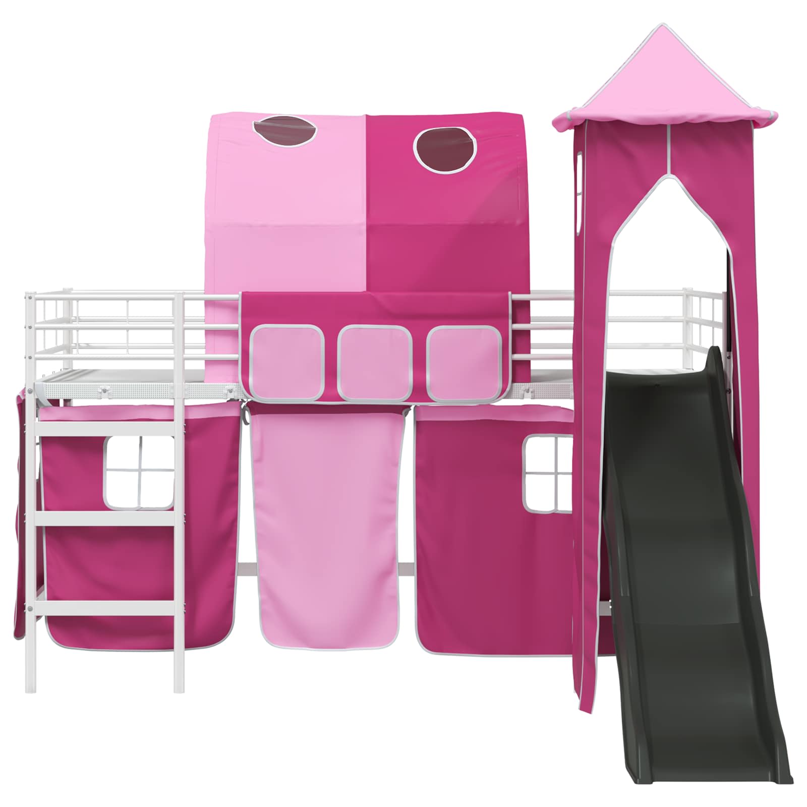 Lit mezzanine pour enfants Blanc et rose 107 x 200 cm Métал - XIOS