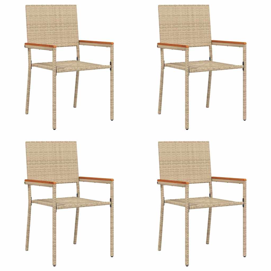 Chaises de Jardin 4 pcs Crème, Marron Chaises de jardin vidaXL