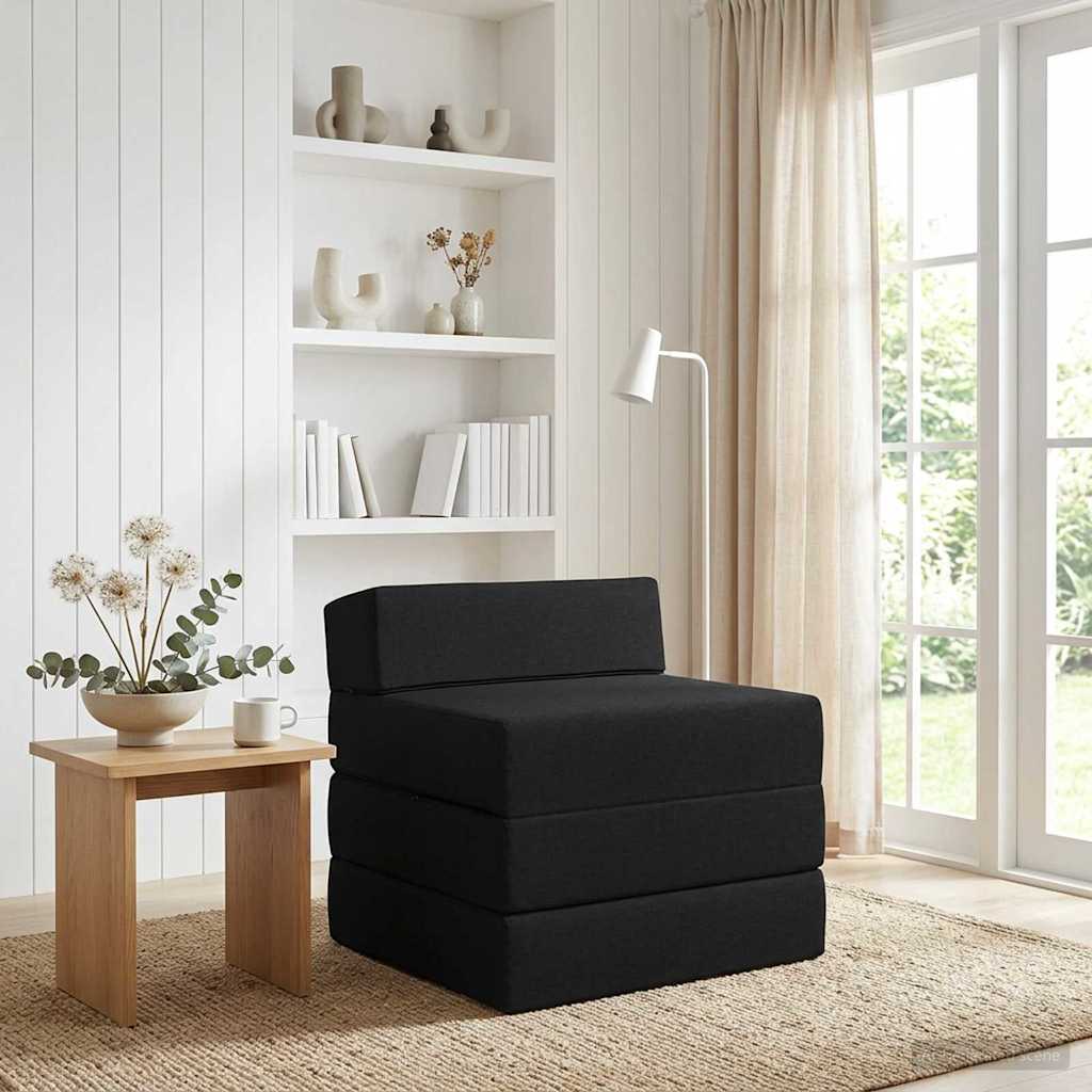 Canapé-lit pliable Noir 200 x 70 x 10 cm Tissu - XIOS