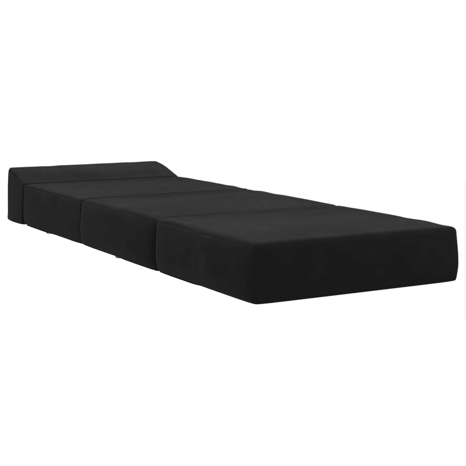 Canapé-lit pliable Noir 200 x 70 x 15 cm Velours - XIOS