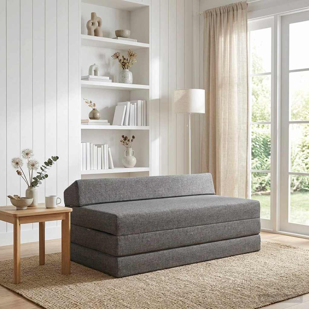 Canapé-lit pliable Gris clair 120 x 60 x 49 cm Tissu - XIOS