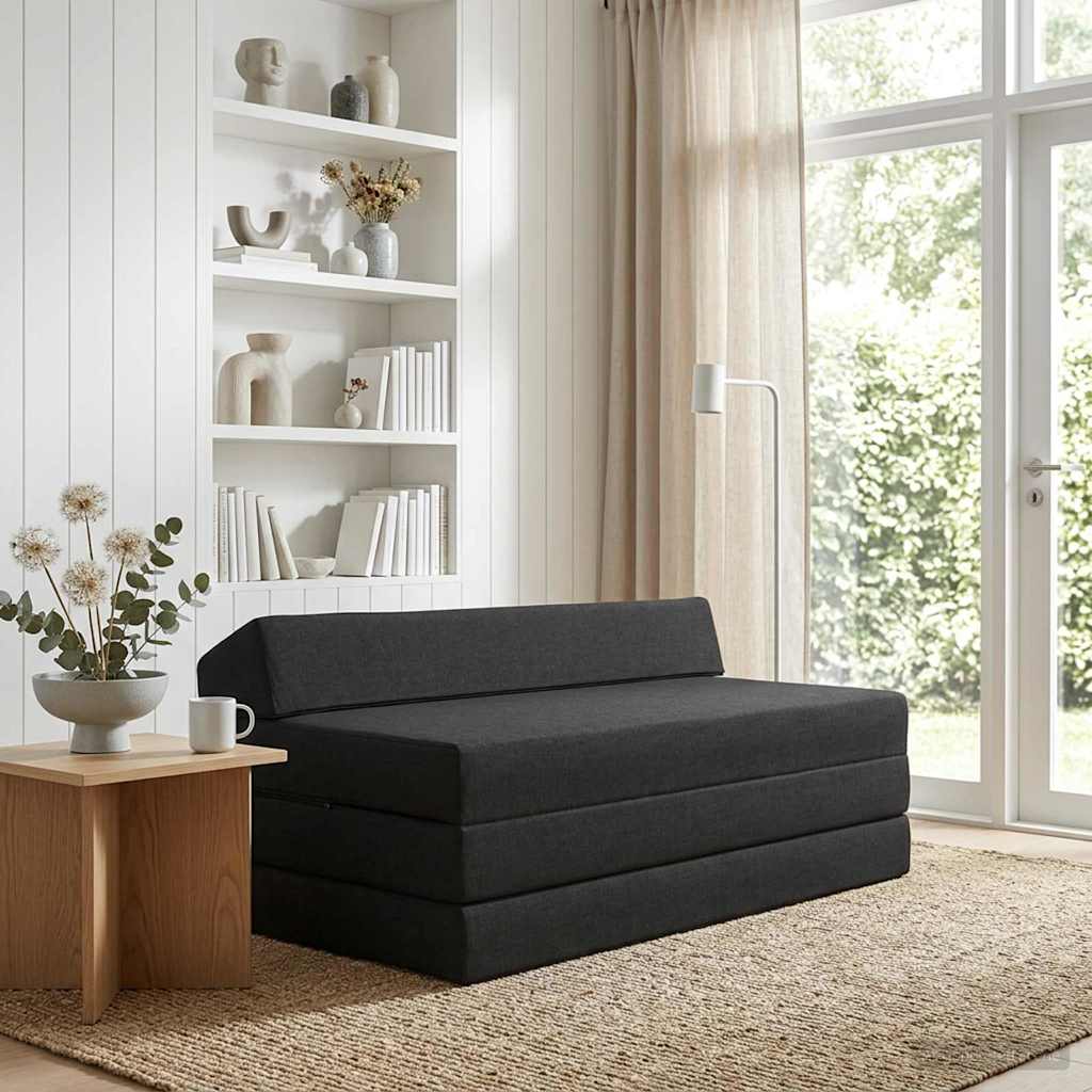 Canapé-lit pliable Noir 120 x 60 x 49 cm Tissu - XIOS