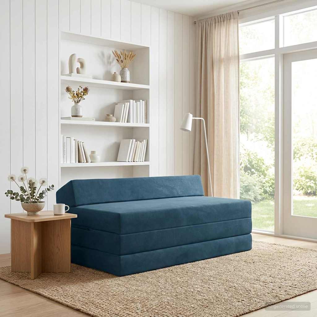 Canapé-lit pliable Bleu 120 x 60 x 49 cm Tissu - XIOS