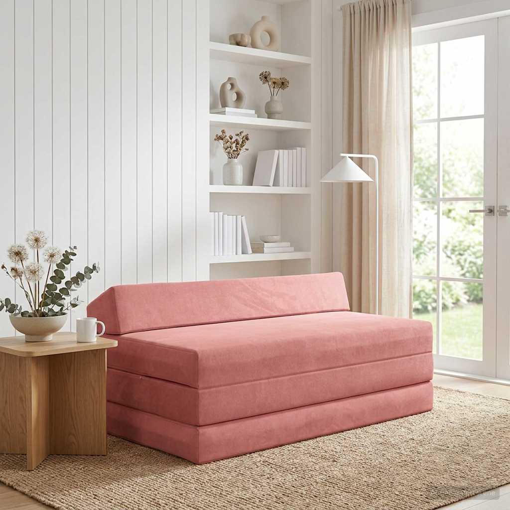 Canapé-lit pliable Rose 120 x 60 x 49 cm Tissu - XIOS
