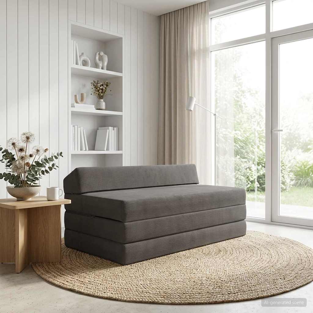 Canapé-lit pliable Gris foncé 120 x 60 x 49 cm Tissu - XIOS