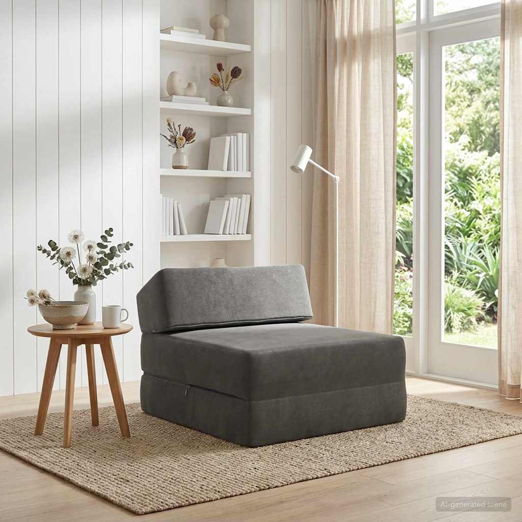 Canapé-lit pliable Gris foncé 60 x 70 x 41 cm Tissu - XIOS