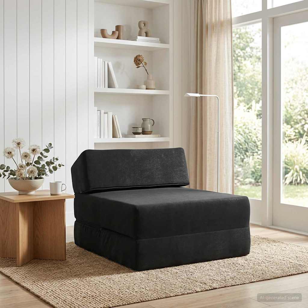 Canapé-lit pliable Noir 60 x 70 x 41 cm Tissu - XIOS