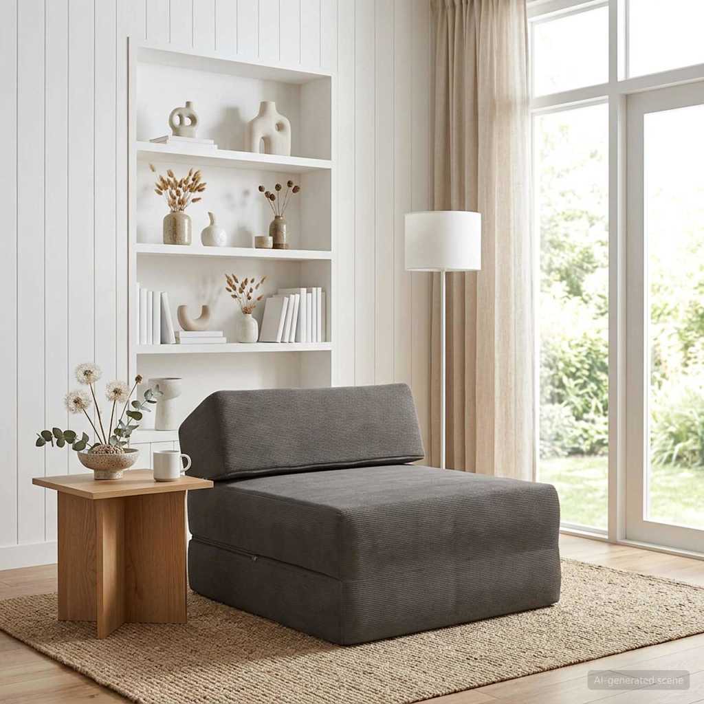 Canapé-lit pliable Gris clair 60 x 70 x 41 cm Tissu - XIOS