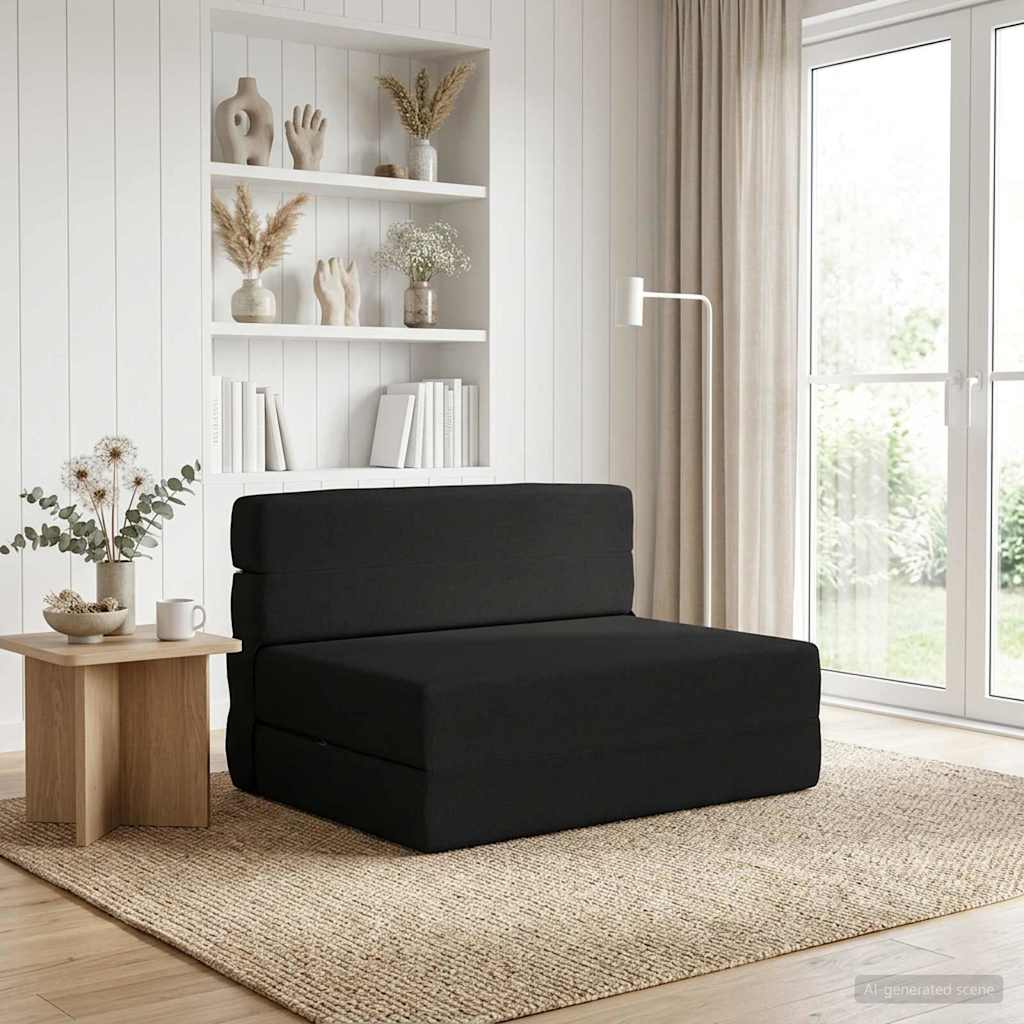 Canapé-lit pliable Noir 70 x 72 x 60 cm Tissu - XIOS