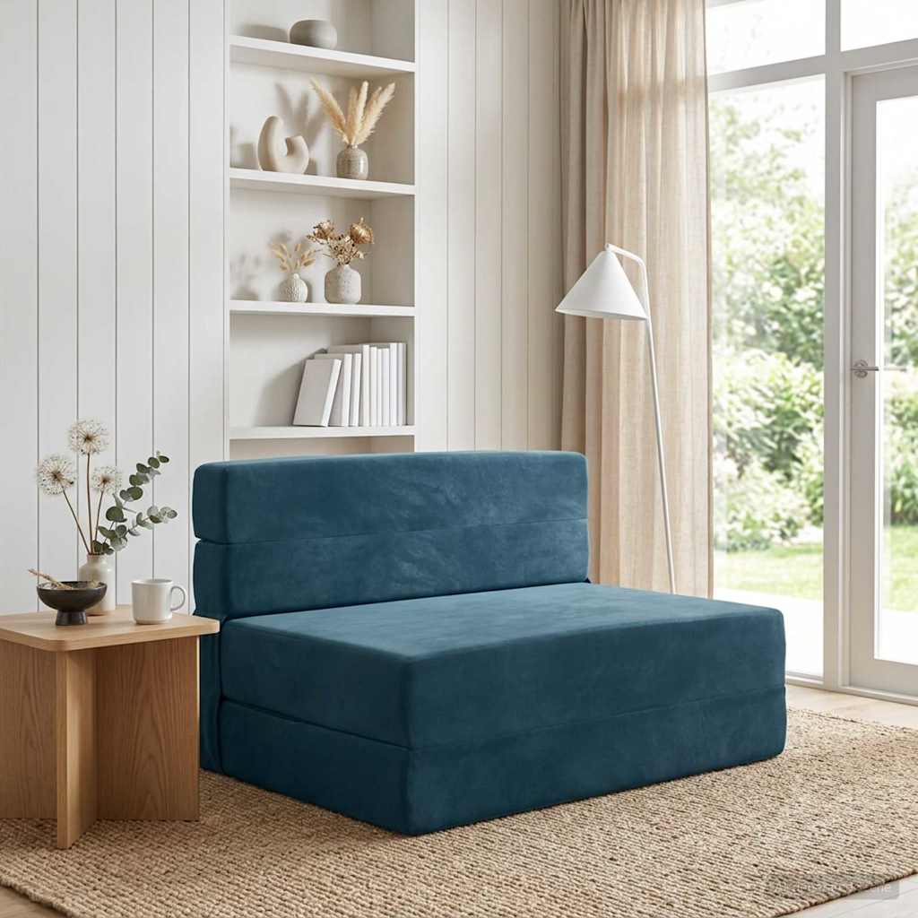 Canapé-lit pliable Bleu 70 x 72 x 60 cm Tissu - XIOS