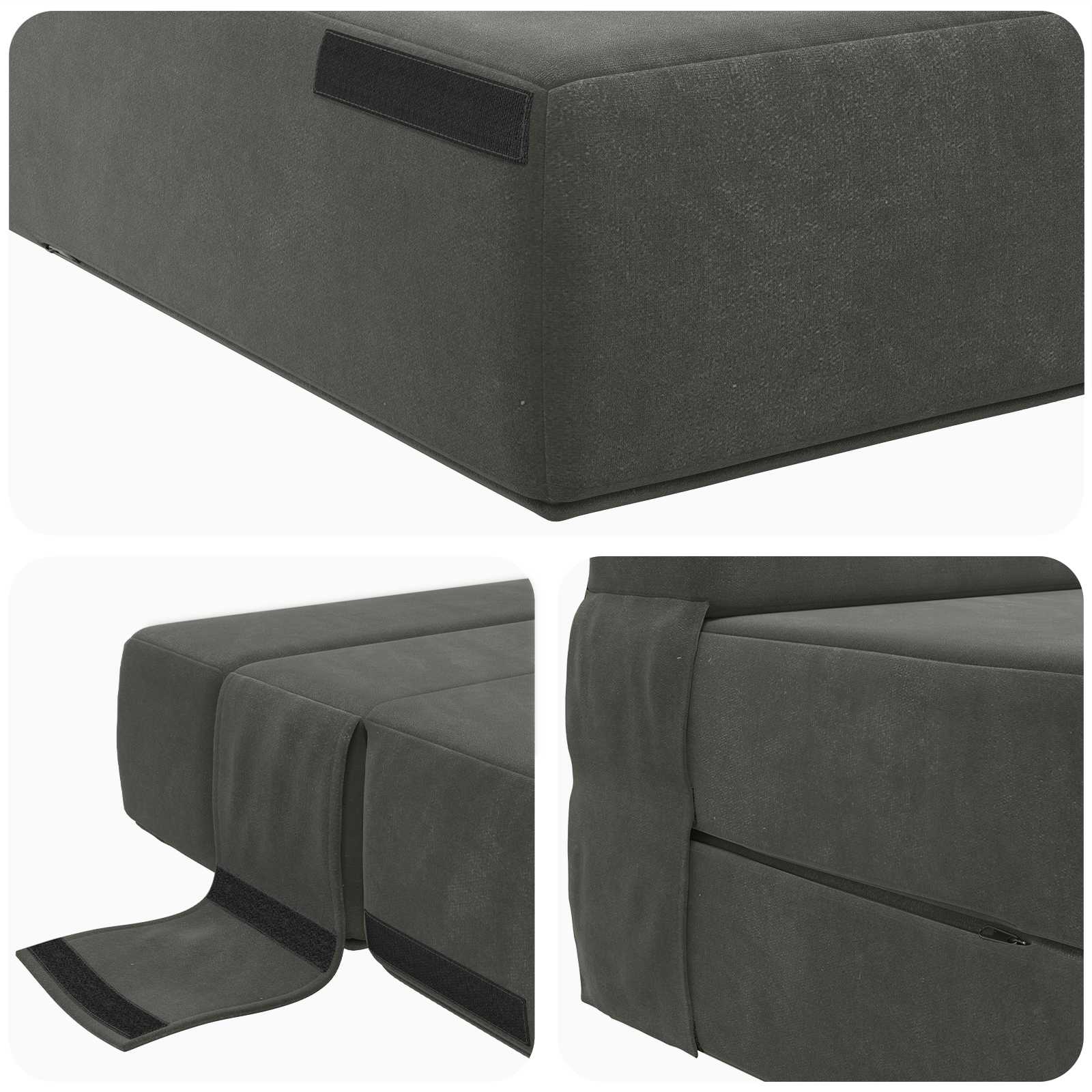 Canapé-lit pliable Gris foncé 70 x 72 x 60 cm Tissu - XIOS