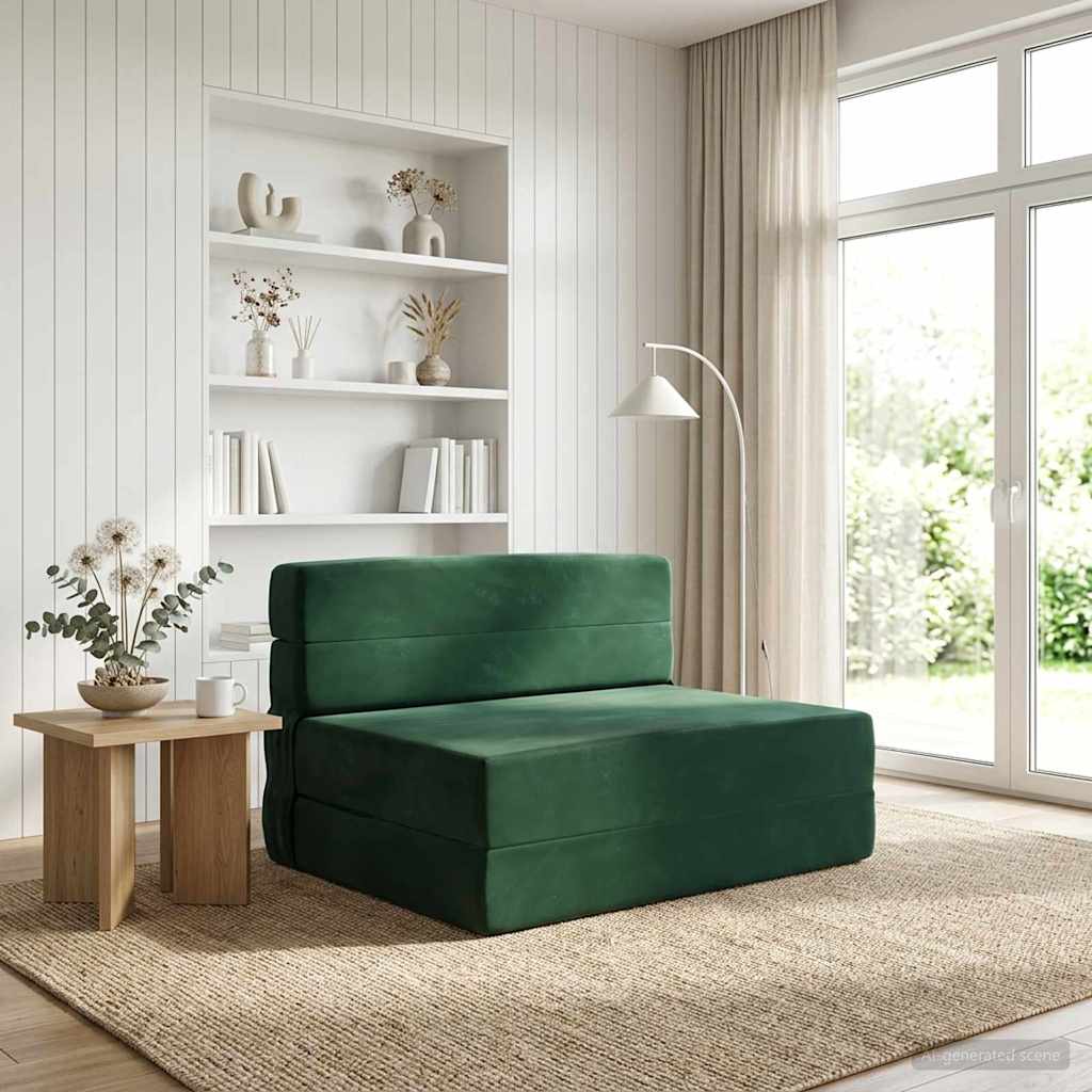Canapé-lit pliable Vert foncé 70 x 72 x 60 cm Tissu - XIOS