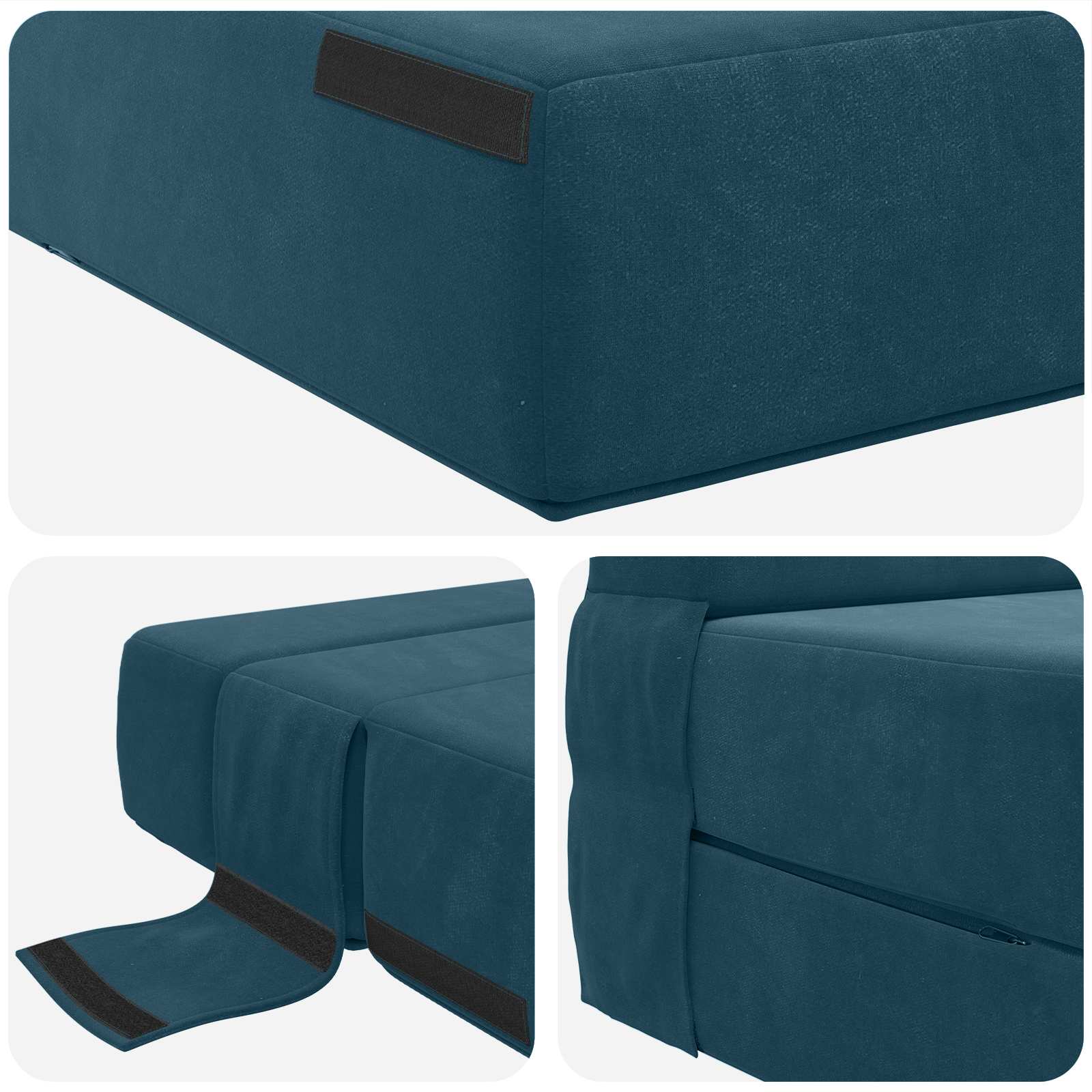 Canapé-lit pliant Bleu 190 x 100 x 15 cm Velours - XIOS
