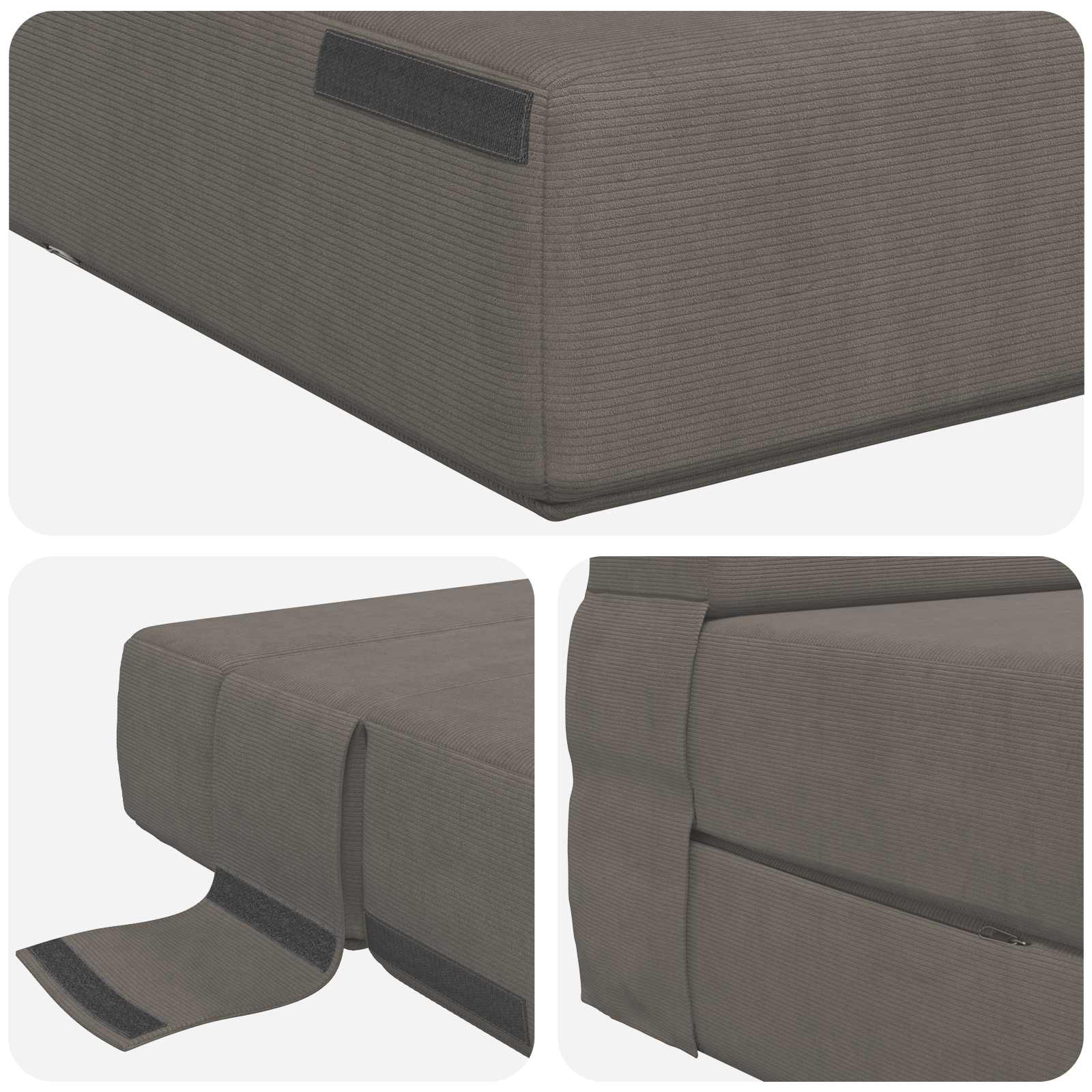 Canapé-lit pliant Gris clair 190 x 100 x 15 cm - XIOS