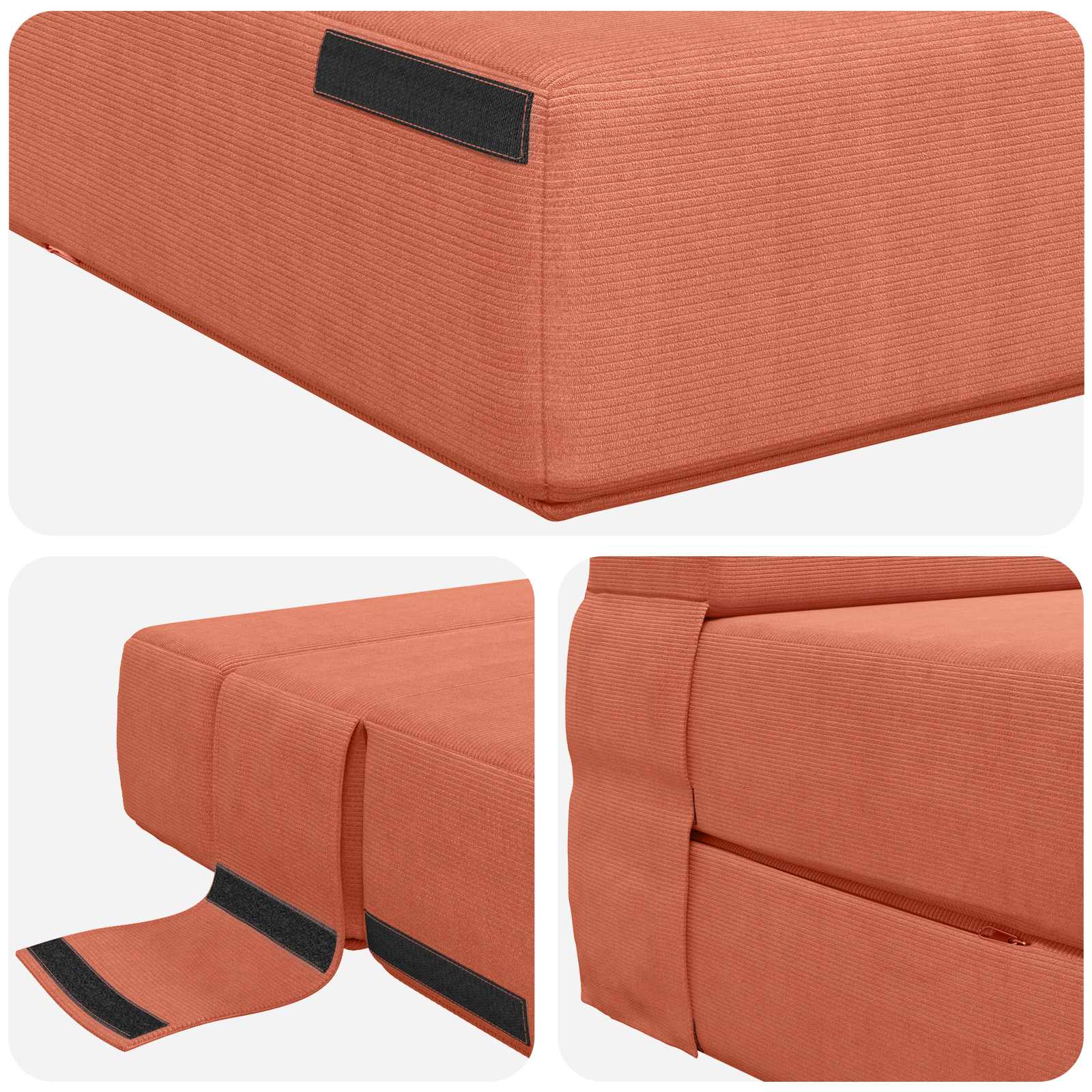 Canapé-lit pliant Rouge orange 190 x 100 x 15 cm - XIOS