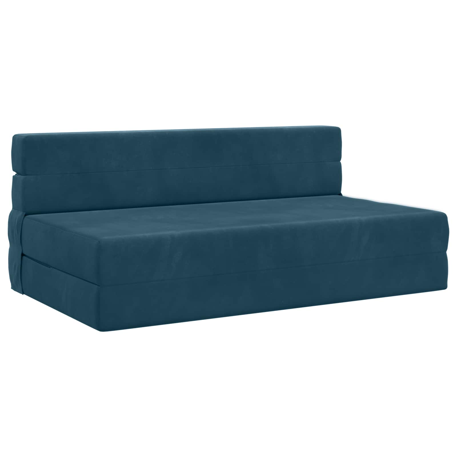 Canapé-lit pliant Bleu 203 x 152 x 15 cm Velours - XIOS