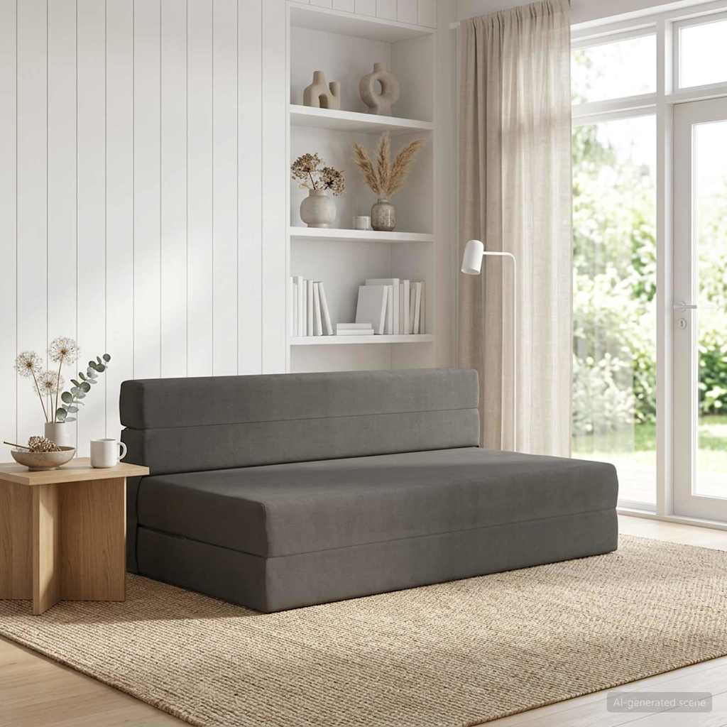 Canapé-lit pliable Gris foncé 152 x 86,5 x 60 cm Tissu