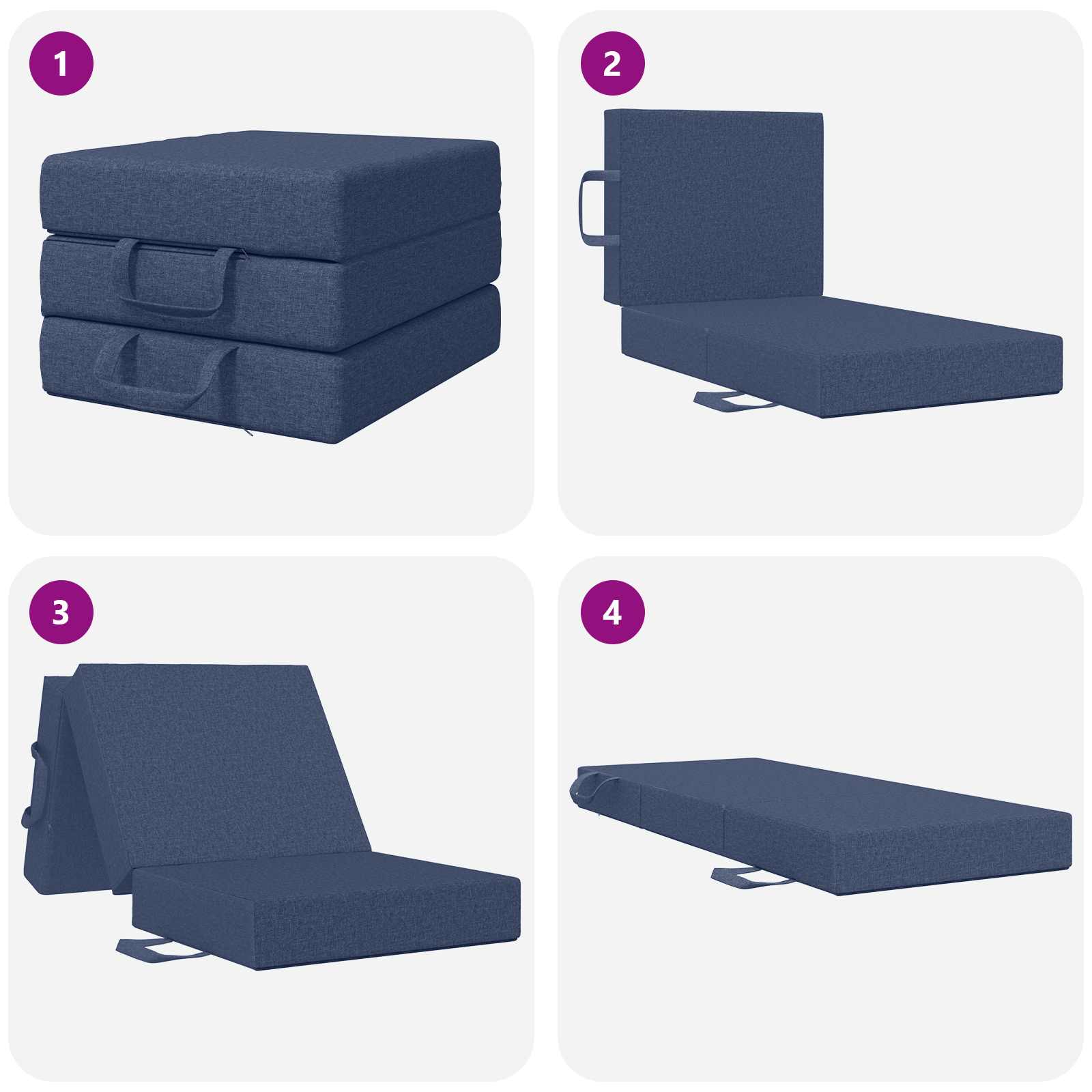 Canapé-lit pliable 90 x 63 x 45 cm Bleu - XIOS