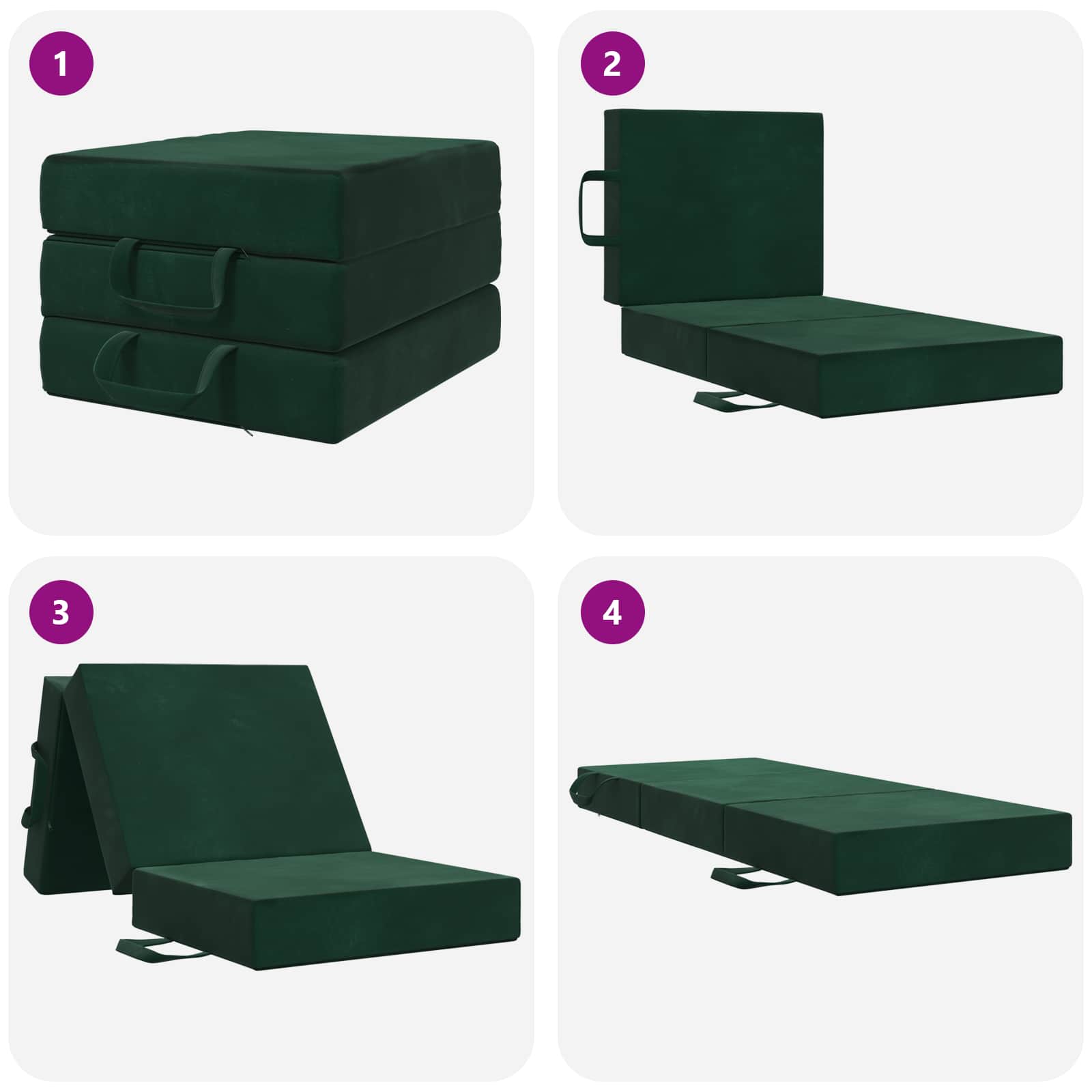 Canapé-lit pliable 90 x 67 x 45 cm Vert foncé - XIOS