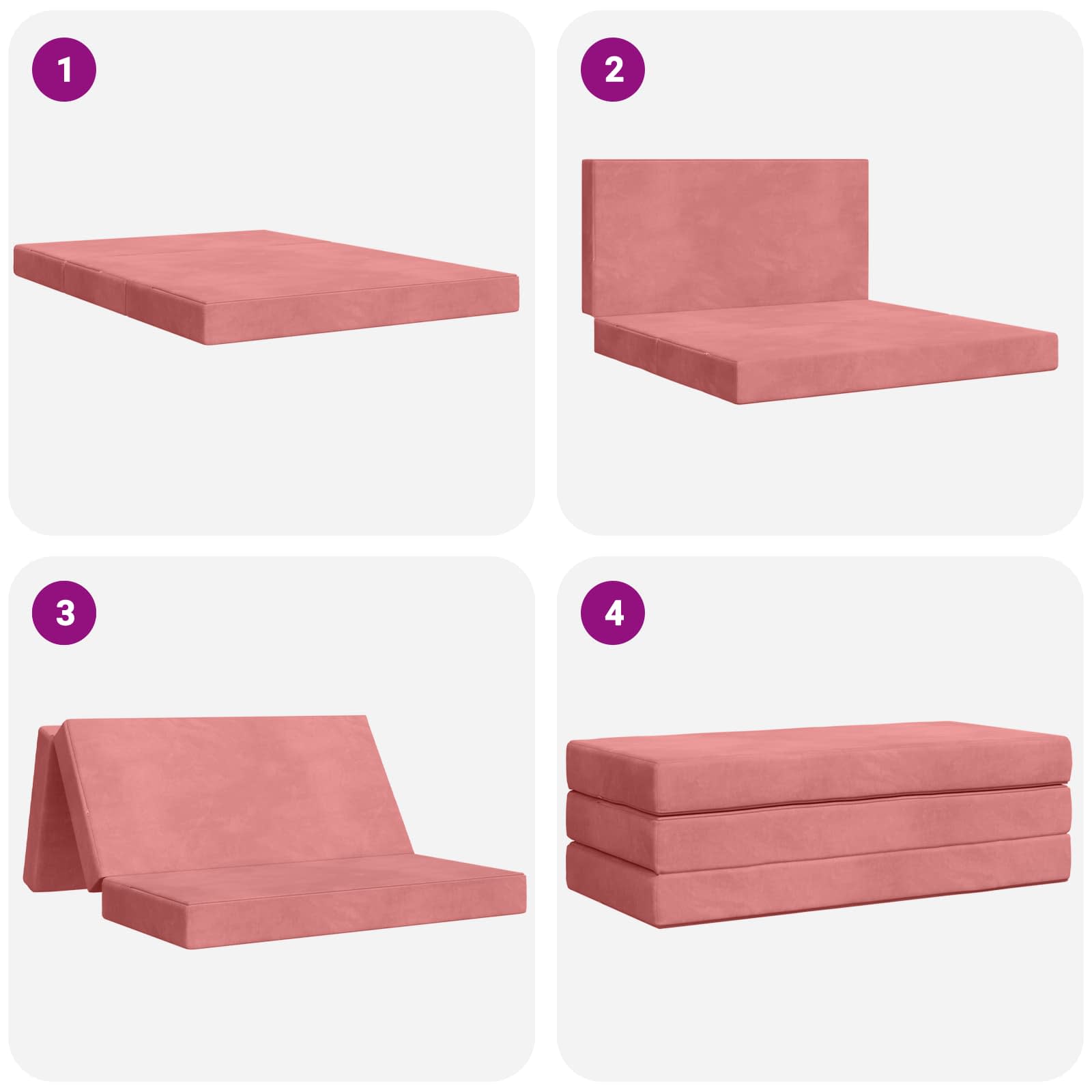 Canapé-lit pliable 160 x 67 x 45 cm Rose - XIOS