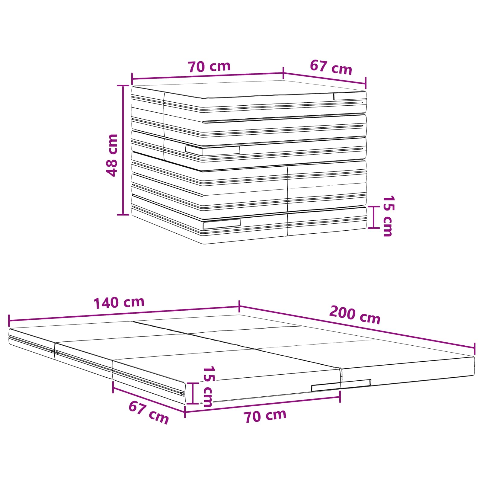 Canapé-lit pliable 140 x 67 x 45 cm Gris foncé - XIOS