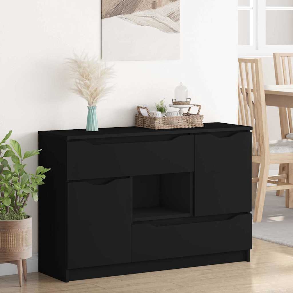 Buffet avec tiroir Noir 100 x 30 x 65,6 Bois d'ingénierie