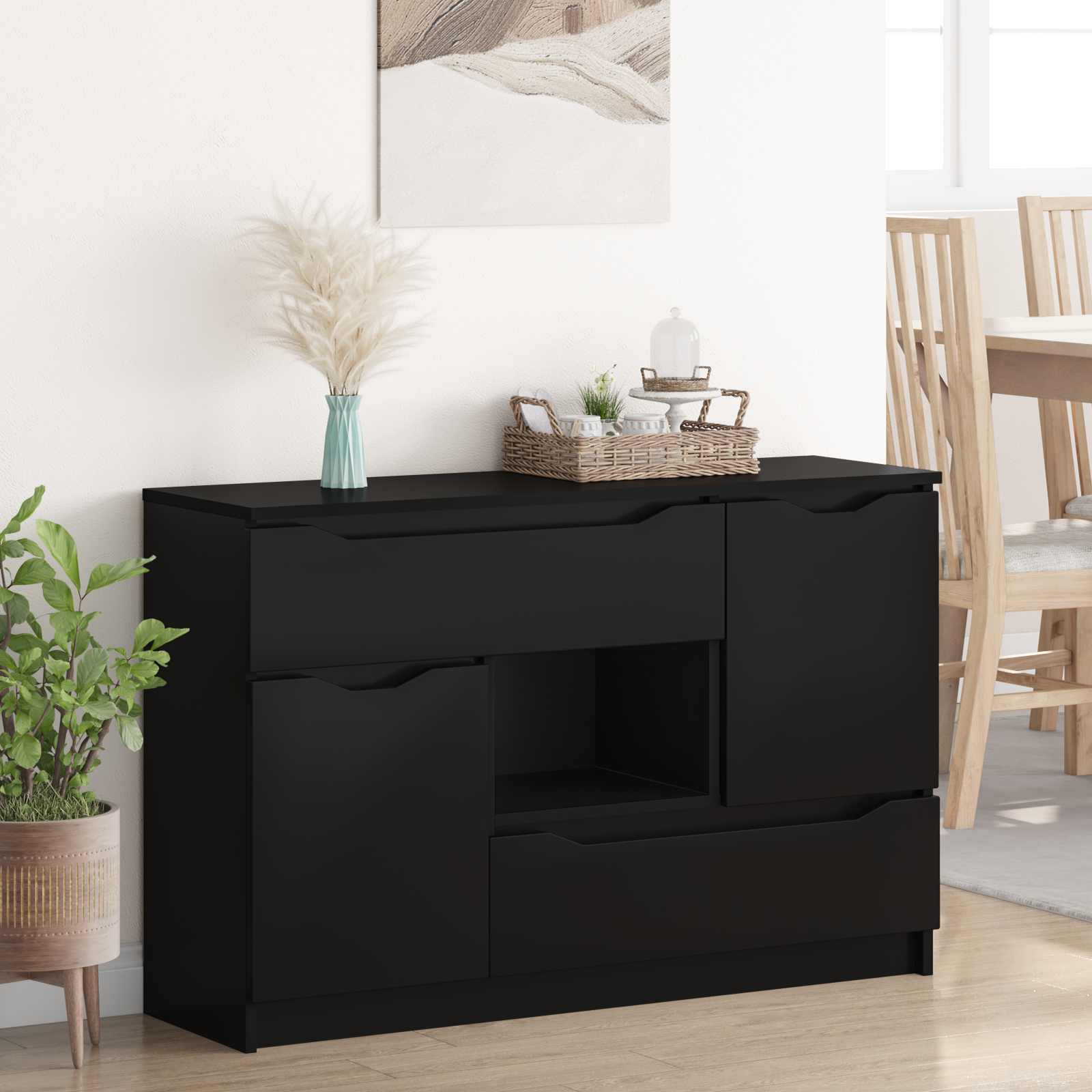 Buffet Noir 100 x 30 x 65,6 Bois d'ingénierie - XIOS