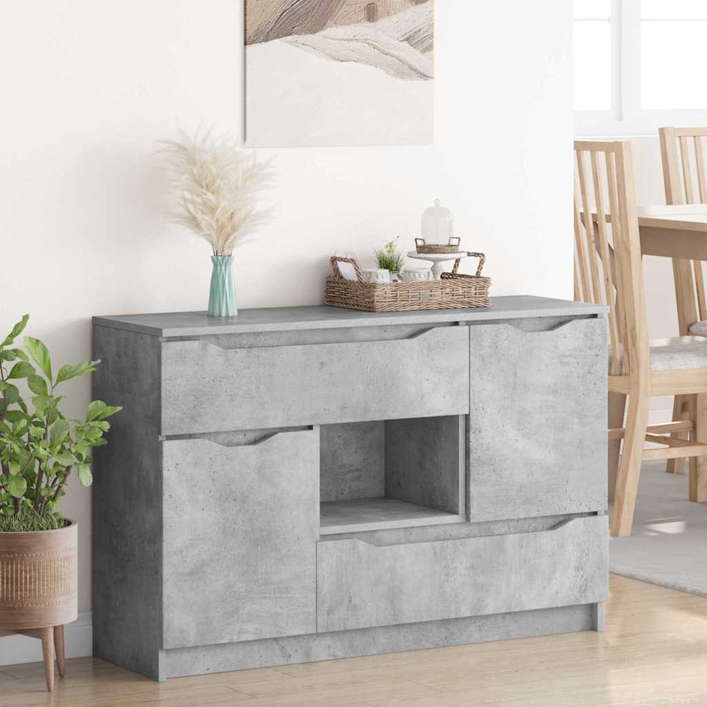 Buffet avec tiroir Gris béton 100 x 30 x 65,6 Bois d'ingénierie
