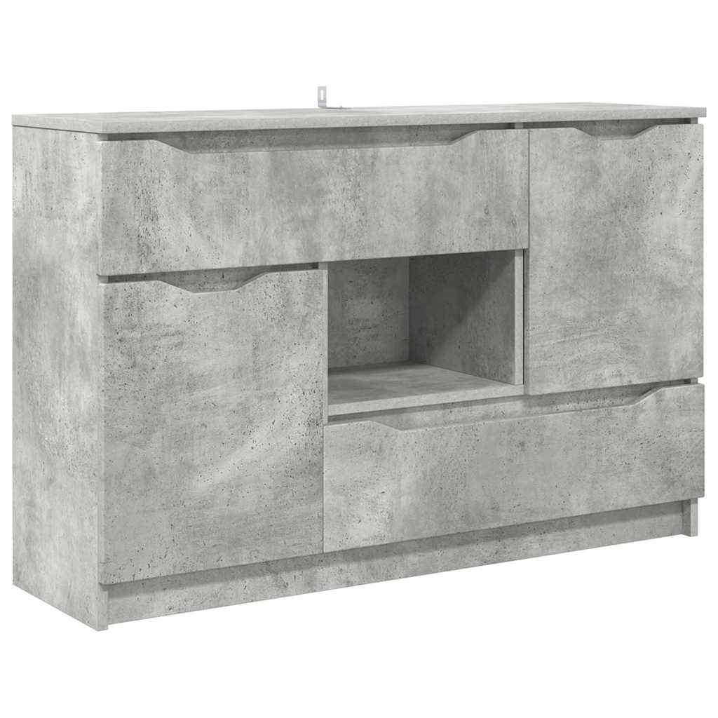 Buffet avec tiroir Gris béton 100 x 30 x 65,6 Bois d'ingénierie