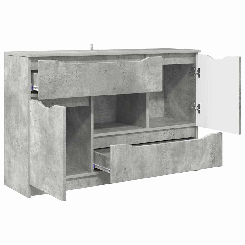Buffet avec tiroir Gris béton 100 x 30 x 65,6 Bois d'ingénierie