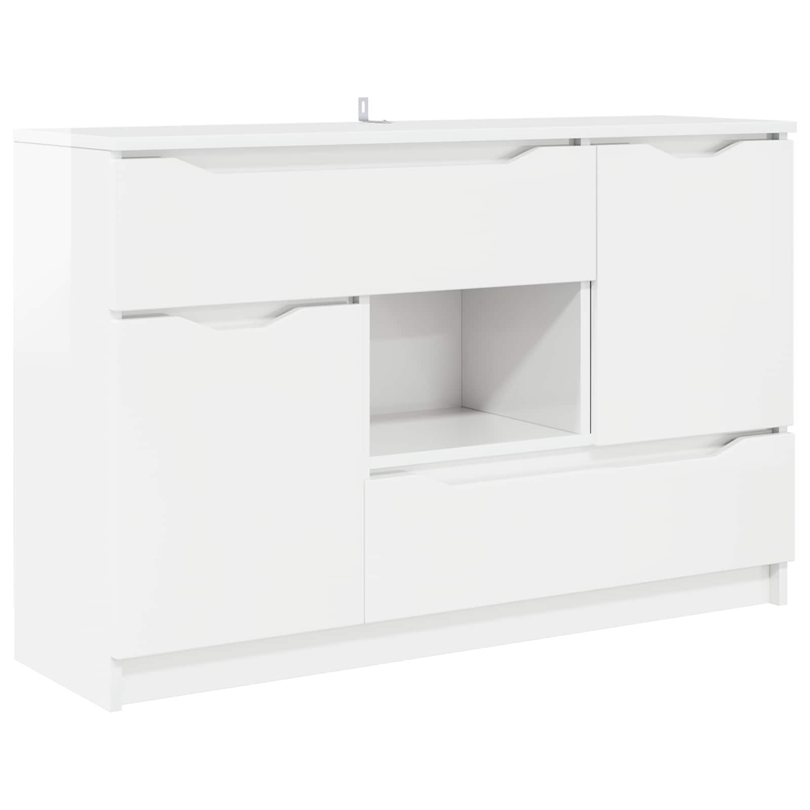 Buffet Blanc brillant 100 x 30 x 65,6 Bois d'ingénierie